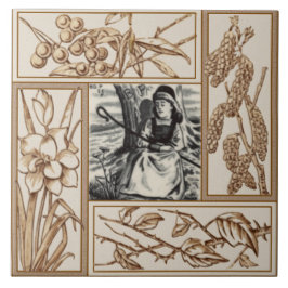 Repo Victoriaans Bo Peep Nursery Rhyme Transferwar Tegeltje