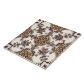 Repo Victoriaans Engels Quatrefoil Floral Transfer Tegeltje (Zijkant)