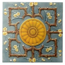 Repo Victoriaans Faux Relief Blue Aesthetics Tegeltje