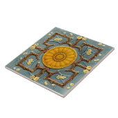 Repo Victoriaans Faux Relief Blue Aesthetics Tegeltje (Zijkant)