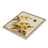 Repo Victoriaans Malkin Butterflies & Anemones Tegeltje (Zijkant)