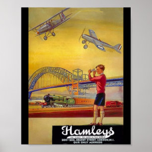 Repo voor vintage posters voor Hamley's Speelgoedw