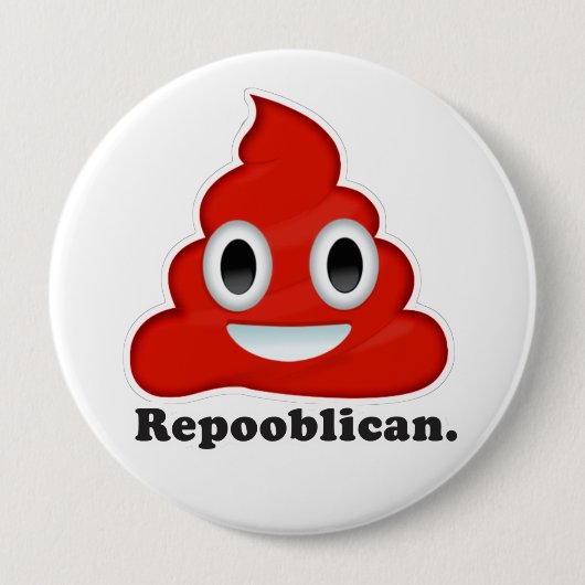 Repooblican Emoji Ronde Button 4,0 Cm (Voorkant)