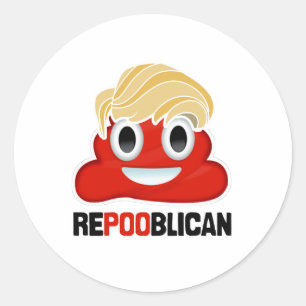 REPOOBLICAN EMOJI - -  RONDE STICKER