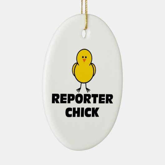 Reporter Chick Keramisch Ornament (Rechts)