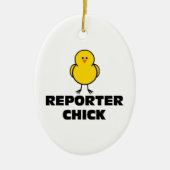 Reporter Chick Keramisch Ornament (Voorkant)