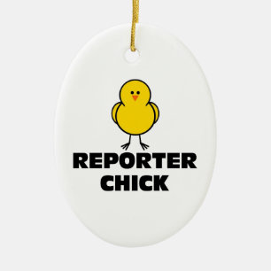 Reporter Chick Keramisch Ornament
