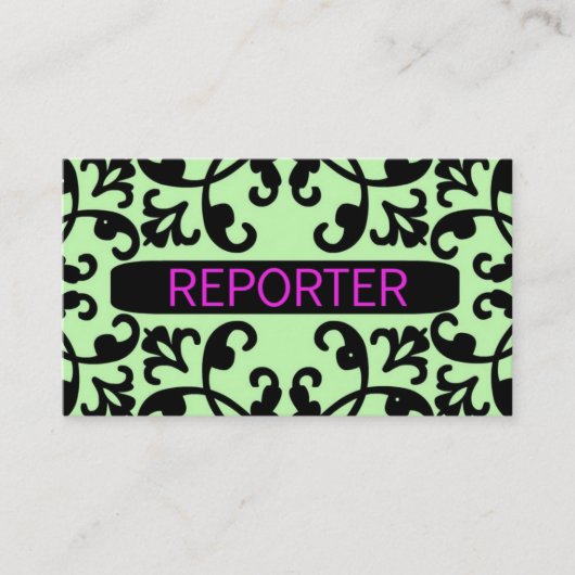 Reporter Damask Visitekaartje (Voorkant)