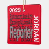 Reporter Extraordinaire CUSTOM Keramisch Ornament (Links)