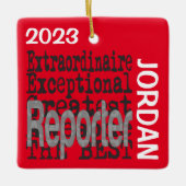 Reporter Extraordinaire CUSTOM Keramisch Ornament (Voorkant)