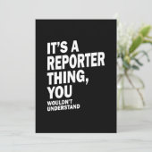 Reporter Job Title T-shirt Gift Mannen Womens Kaart (Staand voorkant)