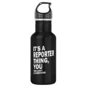 Reporter Job Title T-shirt Gift Mannen Womens Waterfles (Voorkant)