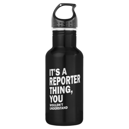 Reporter Job Title T-shirt Gift Mannen Womens Waterfles (Voorkant)