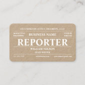 Reporter Kraft Visitekaartje (Voorkant)
