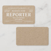 Reporter Kraft Visitekaartje (Voorkant / Achterkant)