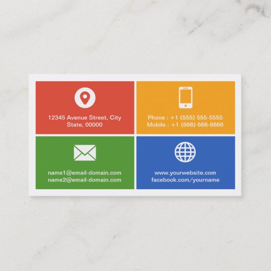 Reporter - Modern flat metro stijl Visitekaartje (Achterkant)