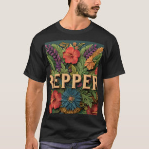 Repper Tropische Bloem Kunst - 3D Papier Gesneden T-shirt