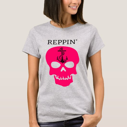 Reppin' the East Coast skull Lighthouse Route T-Sh T-shirt (Voorkant)