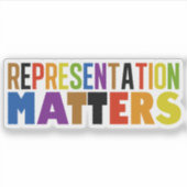 Representation is belangrijk Regenboog Diversiteit Sticker (Voorkant)