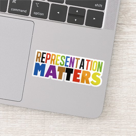 Representation Matters Rainbow Diversity Laptop Sticker (Detail)