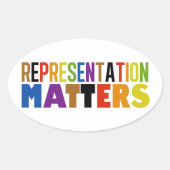 Representation Matters Rainbow Diversity Ovale Sticker (Voorkant)