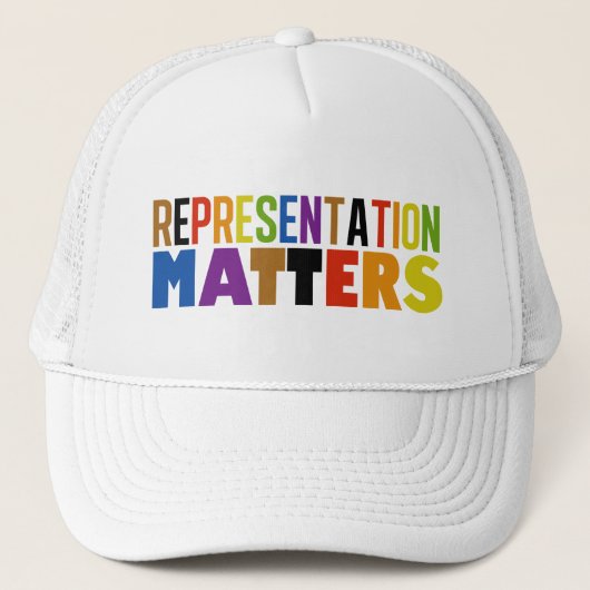 Representation Matters Rainbow Diversity Pride Trucker Pet (Voorkant)