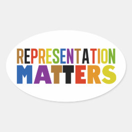 Representation Matters Regenboog Diversiteit Ovale Sticker