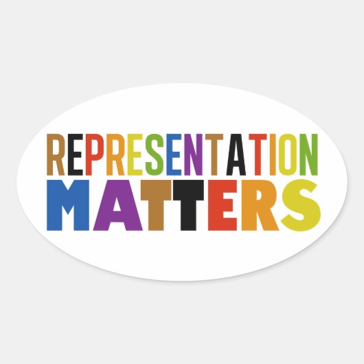 Representation Matters Regenboog Diversiteit Ovale Sticker (Voorkant)