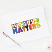 Representation Matters Regenboog Diversiteit Ovale Sticker (Envelop)