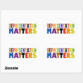 Representation Matters Regenboog Diversiteit Ovale Sticker (Vel)