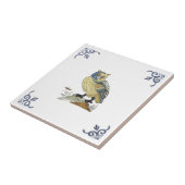 Repro 1700s Antiek geschilderd Delfts Uil Tegel Wi Tegeltje (Zijkant)