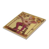 Repro 1880 Copeland Medieval Minstrels Music Theme Tegeltje (Zijkant)