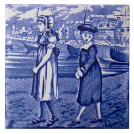 Repro 1885 Wedgwood Blue Calendar Maanden Juli Tegeltje