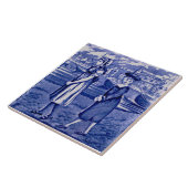 Repro 1885 Wedgwood Blue Calendar Maanden Juli Tegeltje (Zijkant)