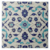 Repro 1890 Minton Blue Persian Style Transferware Tegeltje (Voorkant)