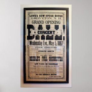 Repro 1897 letterpress theaterbreedband poster