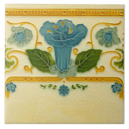 Repro 1900 Pilkington Straight Border Art Nouveau Tegeltje