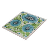 Repro Antiek arts & Crafts c1900 De Morgan Floral Tegeltje (Zijkant)
