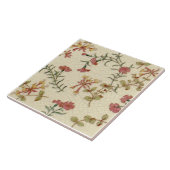 Repro Antiek Minton Honeysuckle & Pinks op Ivoorku Tegeltje (Zijkant)