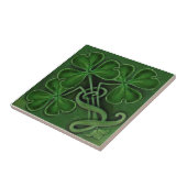 Repro Antiek Minton Lucky Green Shamrocks Tegeltje (Zijkant)