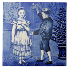 Repro Antiek Wedgwood Blue December Agenda Tegeltje