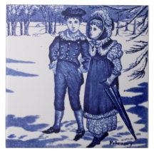 Repro Antiek Wedgwood Blue "February" Figural