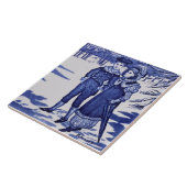 Repro Antiek Wedgwood Blue "February" Figural Tegeltje (Zijkant)