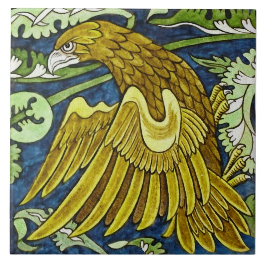 Repro Antiek Wm De Morgan Golden Eagle Tegeltje (Voorkant)