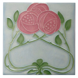 Repro Art Nouveau Bloemmotief Tegeltje