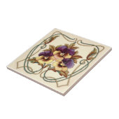 Repro Art Nouveau Hand gekleurde pansies bedrukt Tegeltje (Zijkant)