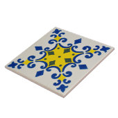 Repro Azulejos Portugal Geometric Yellow Blue Tegeltje (Zijkant)