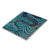 Repro  Blauw Zeepaardje De Morgan tegels Tegeltje (Zijkant)