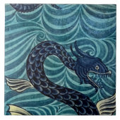 Repro  Blauw Zeepaardje De Morgan tegels Tegeltje (Voorkant)