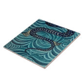 Repro  Blauw Zeepaardje De Morgan tegels Tegeltje (Zijkant)